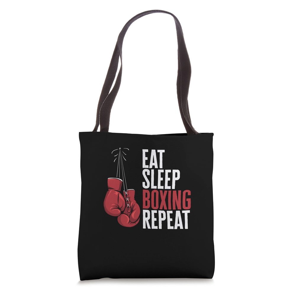 Eat Sleep Boxing Repeat Gloves Fht Ring Punch Match Boxer Tote Bag ;)